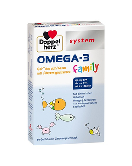 DOPPELHERZ Omega-3 Gel-Tabs family system (60)