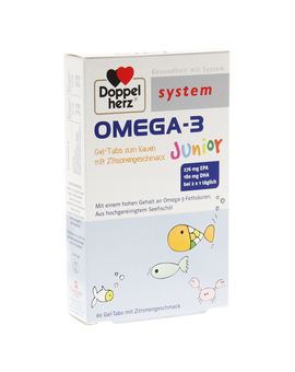 DOPPELHERZ Omega-3 Junior Gel-Tabs system Kautabl.