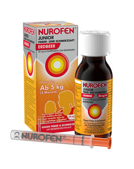 NUROFEN Junior Fieber- und Schmerzsaft Erdbeer 40 mg/ml ab 3 Monaten (100 ml)