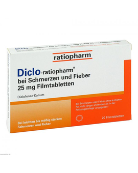 Diclo-ratiopharm bei Schmerzen und Fieber 25 mg FTA 20 St