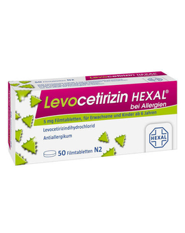 Levocetirizin HEXAL bei Allergien 5 mg Filmtabletten 50 St