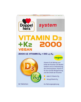 Doppelherz system Vitamin D3 2000 + K2 Tabletten (60)