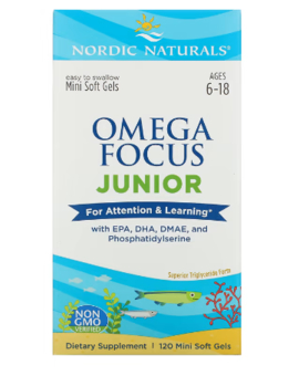 Nordic Naturals, Omega Focus Junior, 6–18 Jahre, 120 Mini-Weichkapseln