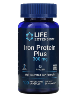 Life Extension, Iron Protein Plus, Eisenprotein, 300 mg, 100 pflanzliche Kapseln