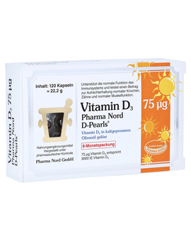 VITAMIN D3 75 µg Pharma Nord D-Pearls Kapseln (120)