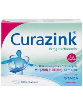 Curazink® 15 mg Hartkaspeln gegen Zinkmangel (20)