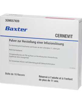 CERNEVIT 750 mg Pulver z.Herst.e.Infusionslsg. (10)